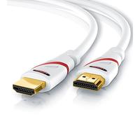 CSL Câble HDMI 2.1 10m 8K 60Hz 4K 120Hz 48 Gbit/s, Câble HDMI Ultra High Speed avec Ethernet, ARC, Triple Blindage pour TV, PS5, Xbox Series X, Blu-ray et Barre de Son, Blanc, 10 mètres