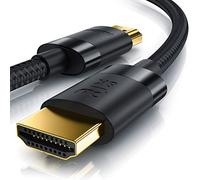 CSL - Câble HDMI 8k / 4k 2.1/2.0-2m - 8K @ 60Hz / 120Hz - 4K @ 240Hz - 48 Gbit/s - 3D - Ultra High Speed avec Ethernet - TV Blu-ray PS5 Xbox Series X Switch - Noir - 2 m