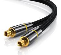 CSL Câble optique, S/PDIF, Toslink, connecteur métallique, gaine nylon, fibre optique, câble audio - 0,5m