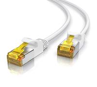 CSL - Câble réseau CAT 7 Slim - 20m - Câble patch - RJ45 - LAN Ethernet Gigabit - 10000 Mbit - Blindage U/FTP PIMF - Commutateur routeur modem PS5 XBox Series X - Compatible avec CAT 6 CAT 8 - Blanc