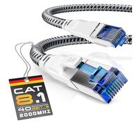 CSL - Câble réseau CAT.8 40 Gbits - 10 m - Gaine en coton - Câble réseau LAN - Câble patch RJ45 - Câble Ethernet CAT 8 Gigabit - Vitesse 40 000 Mbits - Blindage S/FTP PIMF - Blanc