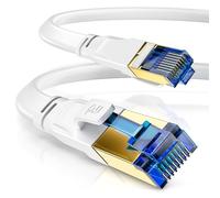 CSL-Computer Câble de réseau plat CAT.8 40 Gbits, Câble Ethernet 10,0m Blanc