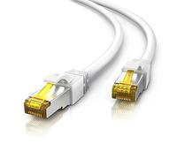 CSL-Computer - Câble réseau Gigabit Ethernet LAN CAT 7 de 25 m - 10 000 Mbit/s - Câble patch - Câble brut de catégorie 7 - Blindage S FTP PIMF avec fiche RJ 45 - Commutateur modem point d'accès - Blanc