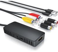 CSL Convertisseur RCA vers HDMI, adaptateur composite AV, compatible Pal et NTSC, sortie 720p et 1080p FullHD, adaptateur audio vidéo