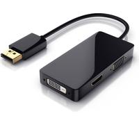CSL DisplayPort mâle vers HDMI, DVI, VGA Adaptateur vidéo, 15 cm, 3en1, câble convertisseur, Full HD 1080p