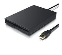 CSL Lecteur de Disquette Externe USB 3,5 Pouces 1,44 Mo, Floppy Disk Drive Portable Slimline Plug and Play sans Pilote, Alimenté par USB, Compatible Windows 11, 10, 8, 7, XP et Mac, Câble 50 cm, Noir