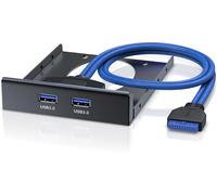 CSL - Panneau Avant USB 3.2 Gen1 Super Speed Pour Lecteurs 3,5 Pouce - HUB Face Avant Jusqu'à 5Gb/s - Rétrocompatible Avec USB 1.1 et 2.0 - PC et Mac - Noir