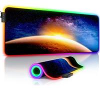 CSL RGB Gaming Mouse Pad, Tapis de souris gaming - 800 x 300 mm XL Mouse Pad - LED Multi Color, Stars & Mars