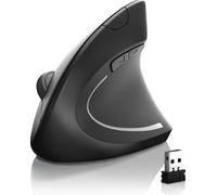 CSL Souris optique sans fil sans fil - Bluetooth + radio 2,4 Ghz - modèle vertical - design ergonomique - prévention contre le tennis elbow - particulièrement doux pour le bras - 5 boutons