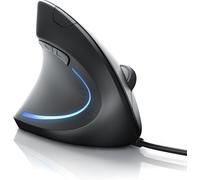 CSL - Souris Optique Vertical pour gaucher - Design Ergonomique - Prévention du Syndrome de la Souris de l'épicondylite Syndrome RSI - particulièrement reposant pour Le Bras - 5 Boutons