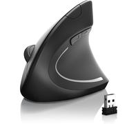 CSL - Souris sans Fil Optique Verticale, Bluetooth + 2,4 Ghz Wireless Mouse, 2400 dpi, 5 Boutons, Ergonomique reposante pour Le Bras, Soulagement du Tennis Elbow, épicondylite, Plug and Play
