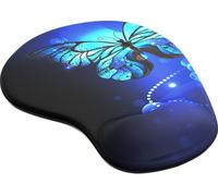 CSL Tapis de souris avec coussinet en gel & repose-poignets, Tapis de souris confortable pour le bureau, butterfly