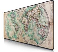 CSL- Tapis de Souris Gamer Carte du Monde Antique 900x400mm-sous-Main Bureau hémisphère-Taille Large XXL-Surface en Tissu