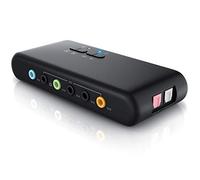 CSL - USB 7.1 Carte Son Externe 8 canaux - 7.1 canaux boîtier sonore USB - Dynamic 3D Surround Sound - Enregistrement et Transmission simultanés - appareils Audio analogiques et numériques - Noir