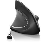 CSL - Wireless Souris Optique pour gaucher Modèle Vertical - Design Ergonomique - prévention du Syndrome de la Souris de l'épicondylite Syndrome RSI - particulièrement reposant pour Le Bras