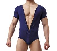 CSMARTE Hommes Lutte Singlet Le Maillot de Corps Vêtements de Sport Suspensoir sous-vêtements Débardeur de Lutte pour Homme,L,Bleu-Bleu