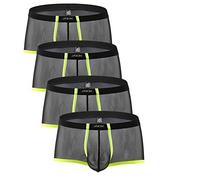CSMARTE sous-vêtements pour Hommes - Boxer Slip Stripe Slip Sexy Transparent Trunks,M,Noir-4 Noir