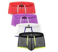 CSMARTE sous-vêtements pour Hommes - Boxer Slip Stripe Slip Sexy Transparent Trunks,XL,Multicolore-4 Mixte