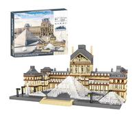 CSNRHG - Ensemble de blocs de construction modèle musée du Louvre de Paris, micro briques, jouets éducatifs d'architecture célèbre mondiale, pour enfants et adultes, anniversaire 3377 pièces