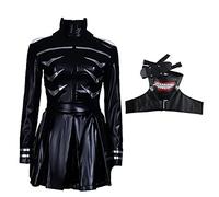 CSOCKS Tokyo Ghoul Cosplay Costume Ken Kaneki Combinaison Robe Noir Bataille Uniforme avec Masque et Perruque Hommes Femmes