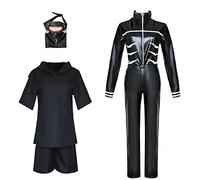 CSOCKS Tokyo Ghoul Cosplay Costume Ken Kaneki Combinaison Robe Noir Bataille Uniforme avec Masque et Perruque Hommes Femmes