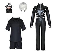 CSOCKS Tokyo Ghoul Cosplay Costume Ken Kaneki Combinaison Robe Noir Bataille Uniforme avec Masque et Perruque Hommes Femmes