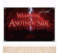 Csoisoy Décoration Murale Bienvenue dans Un Autre Monde, 150x100cm Thème Effrayant Bannière à Suspendre Décoration Idéale pour Fête Chambre Murale Anniversaire ou Fête d'halloween