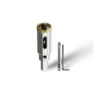 CSOOM Foret diamant pour verre - 18 mm - Scie cloche avec 2*foret de centrage, couronne de perçage pour verre, carrelage, céramique, marbre, calcaire