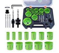 CSOOM Kit de scies cloches bimétalliques de qualité supérieure - 12 tailles (19 à 68 mm) - Profondeur de Coupe: 40 mm - Convient pour différents matériaux et applications