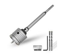 CSOOM Scie cloche à béton de 68 mm avec rallonge SDS-Plus de 220 mm, kit de scies cloches pour béton, couronne de forage creuse, 4 forets de centrage tranchants 8 x 110 mm, pointe en carbure de