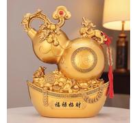 CSPJPIZIYB Ornement en Forme de Gourde Porte-Bonheur, Statue WU Lou Selon Les Principes du Feng Shui, Décoration pour Attirer la Fortune et la Prospérité, Idéal pour Le Salon, Le Bureau(Medium)