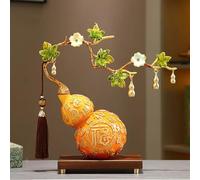 CSPJPIZIYB Ornement Porte-Bonheur en Forme de Gourde, Décoration Feng Shui WU Lou avec Kaki, Symbole de Chance, Idéal pour Le Salon ou Le Bureau, Cadeau Parfait(Orange1)