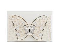 CSSHNL Faire Part De Mariage Couvertures De Cartes D'invitation De Mariage Découpées Au Laser, 50 Pièces, Carte Postale De Fête, Carte De Vœux D'affaires, Décoration De Mariage De Fiançailles(White)