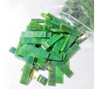 CSSHNL Mosaïque Carreaux de mosaïque en Mica 1x4cm, 85g/3oz (Environ 31 pièces), 3mm, Bricolage, Artisanat, vitrail, Bande translucide, matériaux de Loisirs artistiques(Glaze Green)