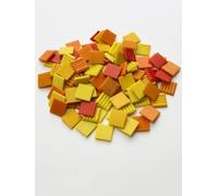 CSSHNL Mosaïque Carreaux de mosaïque en Quartz, 100 grammes, Pierre 2x2CM, coupé carré irrégulier, Transmission Bosse arrière, Artisanat, Accessoires de Bricolage for Enfants(Orange Square)