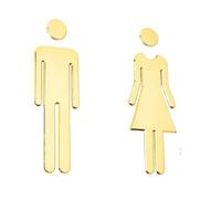 CSSHNL Panneau Toilettes Plaque signalétique de Toilettes en Laiton, étiquette Murale autocollante for Porte de Salle de Bain, Support de Toilettes, Panneau de signalisation(Type4)