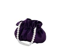 CSSHNL Pochette en Perles Sac seau en satin perlé, joli sac à main, parfait for les robes de banquet, pochette de fête avec bandoulière amovible(Purple)