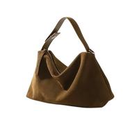 CSSHNL Sac En Daim Marron Sac Bandoulière En Daim For Femme, Sac À Oreiller, Niche Littéraire, Sac À Bandoulière En Cuir De Vache Mat, For Les Déplacements(Brown)