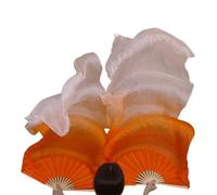 CSSHNL Voile Eventail en Soie Éventail de Danse du Ventre Professionnel, Une Paire, Voile en Soie véritable, Accessoires de scène for Spectacle de pub(Color 2,150x90cm)