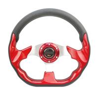 CSSHNL Volant Volant de sport de voiture de course universel 13 pouces 320 mm en aluminium PU 4 couleurs style D(RED)