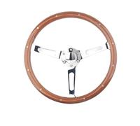 CSSHNL Volant Volant En Bois Noir Avec Rivet 380mm Volant De Voiture De 15 Pouces For Voiture Ancienne(Wood grain)