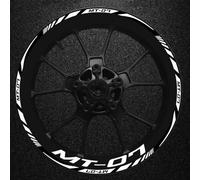 CSSPDM Facile à Installer Autocollant De Moyeu Réfléchissant Intérieur De Jante De 17 Pouces, Accessoires De Décalcomanie De Moyeu De Moto pour MT07 MT-07 2017 - 2022(Silver Set)