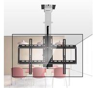 CSSQCSSUANB Support TV de Plafond, Support TV de Plafond élect Electric with Remote Control Motorized TV Mount, Hanging TV Mount Bracket, Electric TV Lift and Memory Setting(Black)(Black+White)