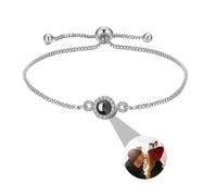 CSstone Bracelet Photo Personnalisé Rond Bracelet Photo Projection Femme Bracelet Avec Photo Dedans Bracelet Personnalisé Cadeaux De Bijoux Je T'aime Bracelet Anniversaire Noël Fête Des Mères