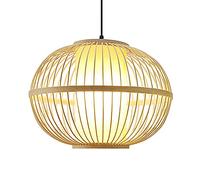 CSSYKV Éclairage Suspendu De Forme Ronde Lustre De Style Asie du Sud-Est Bambou Naturel Lampe en Osier avec Cordon Ajustable Lampes E27 Chambre Salon Luminaire