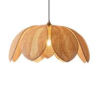 CSSYKV Grande Suspension Bohème En Rotin À Pétales, Luminaires De Plafond Rustiques Pour Hall D'entrée, Lustre Moderne Pour Chambre À Coucher, Cordon Réglable, Lampe Suspendue De Style Ferme