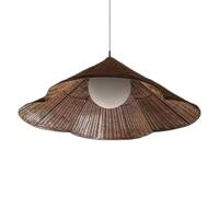 CSSYKV Luminaires D'art Wabi-sabi, Suspensions Rétro En Rotin, Lustre Suspendu En Osier Marron Pour Couloir, Lanterne En Bambou Et Osier Pour Salle À Manger, Restaurant, Salon, Chambre.