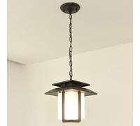 CSSYKV Lustre Moderne D'extérieur Suspendu pour Porche Lanterne De Plafonniers LED Étanche De Ferme Éclairage De Patio Extérieur Noir, Suspension pour Porte D'entrée, Entrée, Porche Et Belvédère.