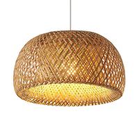CSSYKV Suspension en Bambou Naturel Lustre Créatif Moderne Abat-Jour en Osier Tissé À La Main Lampes Suspendues De Décoration De Plafond en Rotin Luminaire De Style Rural pour Chambre À Coucher,
