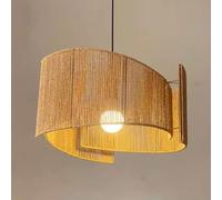 CSSYKV Suspension En Corde De Chanvre Tressée, Lustre Rétro En Corde De Jute Naturelle Fait Main, Suspension Pour Salle À Manger, Panier Lumineux, Plafonnier Pour Salon, Chambre, Restaurant